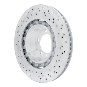 Porsche Cayman Brake Rotor (1) - Left Rear - R1 Concepts - Drilled Carbon Alloy GeoMET - `16-`23